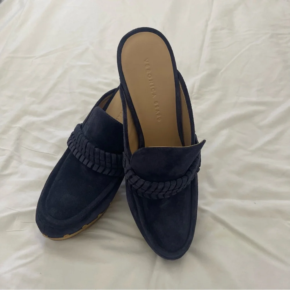 Veronica Beard Navy Clogs - Picture 2 of 14